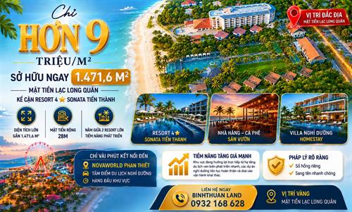 🔥 CHỈ HƠN 9 TRIỆU/M² – SỞ HỮU NGAY 1471.6 M² MẶT TIỀN LẠC LONG QUÂN, KỀ CẬN RESORT 4⭐ SONATA TIẾN THÀNH 🔥